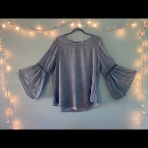 Turquoise Bell Sleeve Shirt